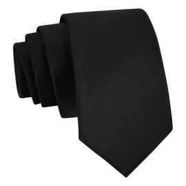 WOXVM Men's Ties Classic Solid Pure Color 3.15" (8CM) Mens Necktie With Multiple Colors, Premium Formal Black Neck Ties For Men Business Wedding Party Work Tie