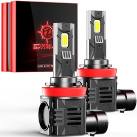 ZONBEAM 2026 Released In Advance H 11 Led Bulbs [Super Bright] 45000lm 900% Brighter,1:1 Halogen Size, With 6000k Cool White，H9/ H8 Direct Installation Fog Light Bulbs Plug and Play, Pack of 2