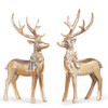 Raz Imports 2023 O Tannenbaum 7" Aged Gold Deer with Bow Ornament, Asst of 2