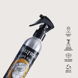 Bullfrog – Erfrischendes Körpertonikum 200 ml – Frisch, Sanft, Belebend – Spendet Feuchtigkeit und verleiht der Haut Vitalität – Würzige und zitrische Duftnoten – Hergestellt in Italien