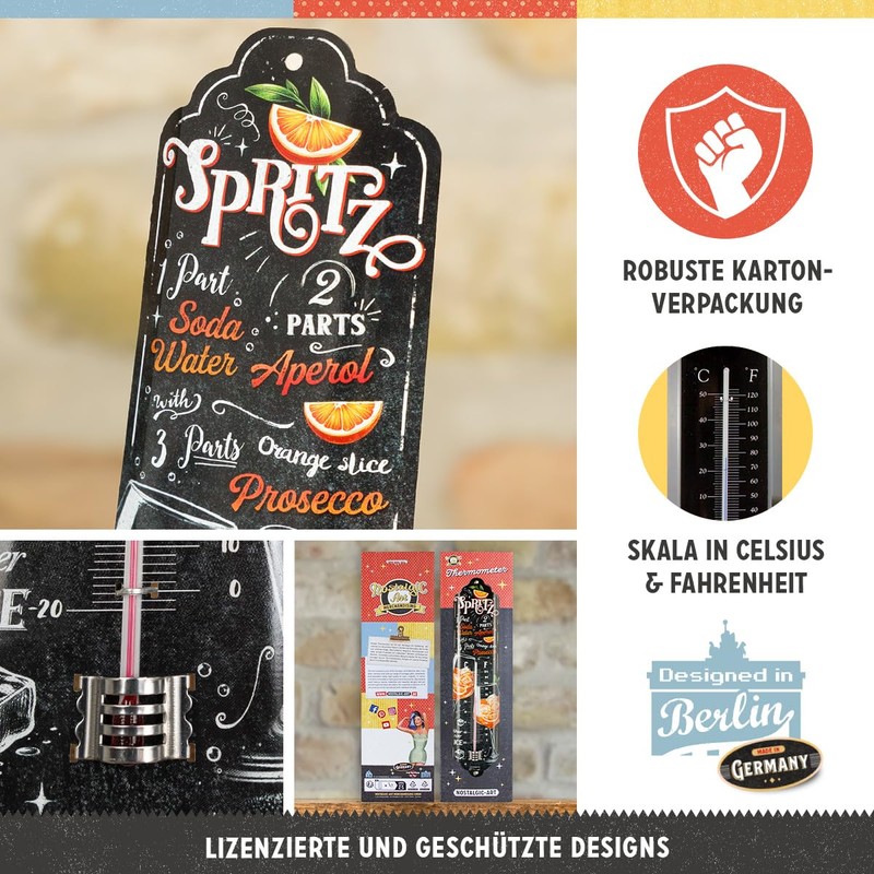 Nostalgic-Art Retro Thermometer 7 x 28 cm Aperol Spritz -