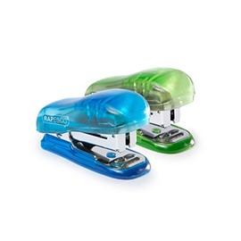 Rapesco WSR700A3 Bug Stapler, 12 Sheet Capacity, Transparent Blue or Green