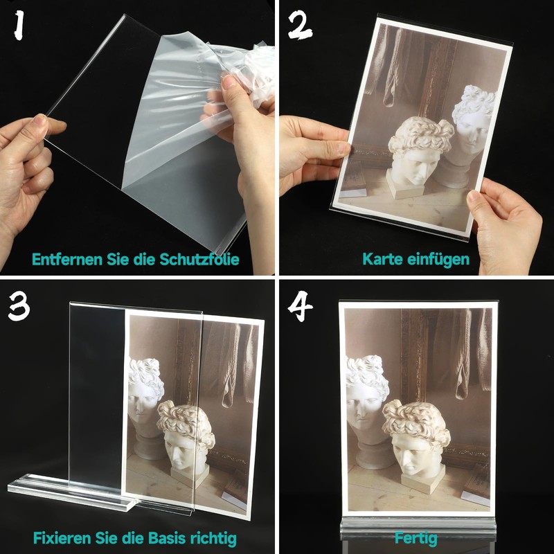 Yoosso 4 Pezzi Espositore A5, Trasparente Porta Menu Da Tavolo