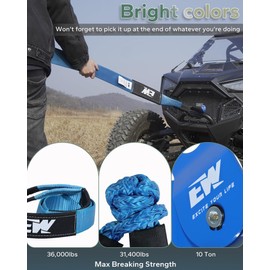NIXFACE Offroad Recovery Kit - 10 Ton Heavy Duty Snatch Block Pulley，3" x8'Tree Saver(36,000lbs), 1/2"x 22" Soft Shackles(56000lbs Max Breaking Strength) and Portable Storage Bag