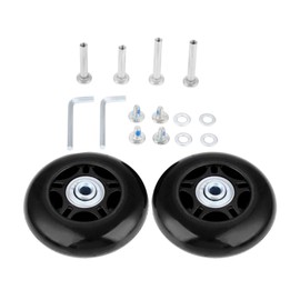 Mtsooning 2 Sets 80 x 24 mm Black Luggage Suitcase Replacement Wheels with Axles Wrench Repair