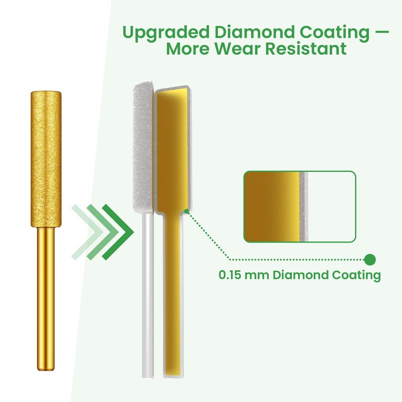 Diamond Chainsaw Sharpening Bits - 7/32'' (5.5mm) Carbide Chain Grinding