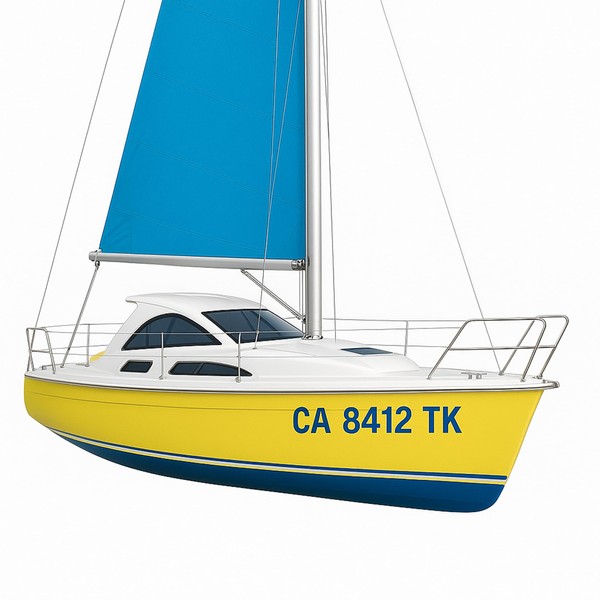 Boat Numbers and Letters - 2 Boat Registration Numbers Decal