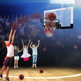 TREYWELL Indoor Basketball Hoop Boys Gifts for Teens and Adults Door Room Basketball Hoop Mini Hoop, 3 Balls and Batteries Basketball Toys for 8 9 10 11 12