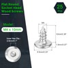 sourcing map M4 x 10mm (25 Pack) Flat Round Socket