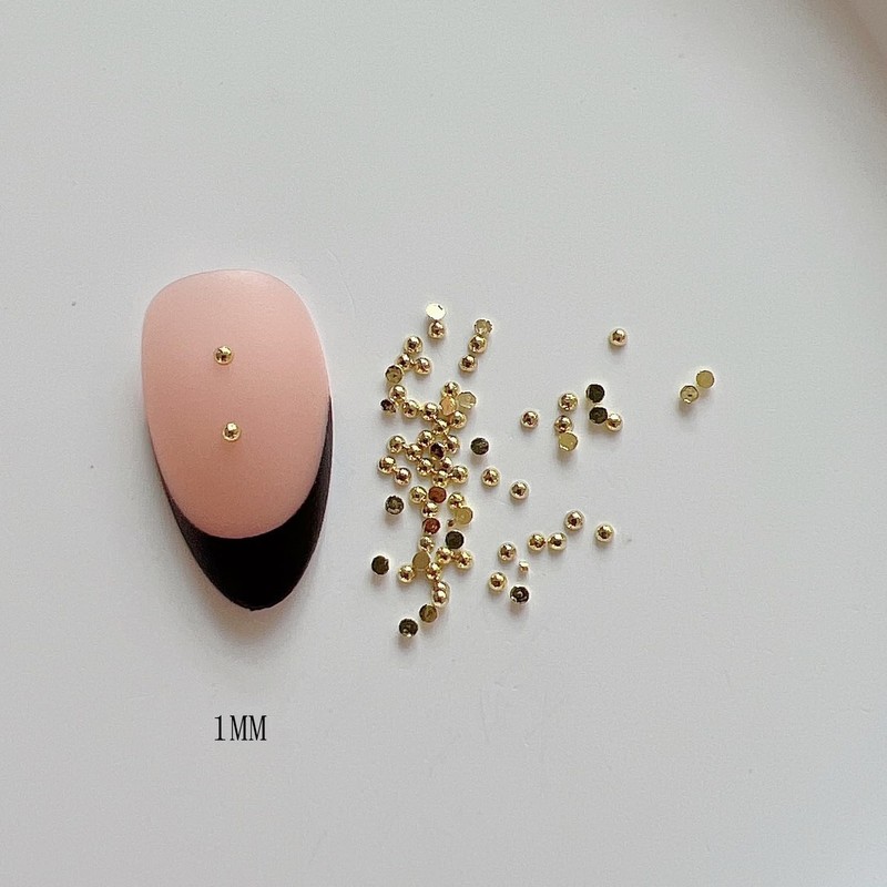 Nail Art Metal Stud Set, Gold & Silver Hemispherical Shape,