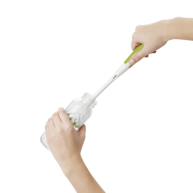 Oxo Tot Flaschenbürste, mit Saugnapf-Reiniger und Ständer
