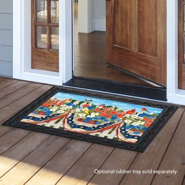 Briarwood Lane American Birds Spring Doormat Patriotic Floral Indoor Outdoor 18" x 30"