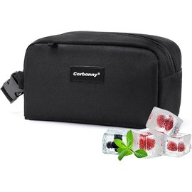 Cerbonny Mini Cooler Bag, Freezable Small Snack Bag, Mini Lunch Bag for Travel/Work/School, Insulated Bag for Woman Girl, Cooler Lunch Box with Ice Packs, Freezable Snack Box with Handle Buckle:_black-1