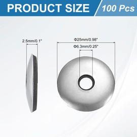 uxcell 100Pcs #14 x 1 Sealing Washers, 304 Stainless Steel EPDM Bonded Neoprene Rubber Washers for Screws Bolts, Silver&Black