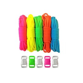 PARACORD PLANET Survival & Emergency Paracord Bracelet Kits (Cobra Braid Instructions Included) Unique Kits 5 Neons