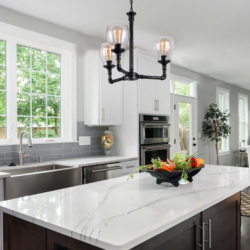 Anmire Clear Seeded Glass Shade, Modern Light Fixture Replacement Globe