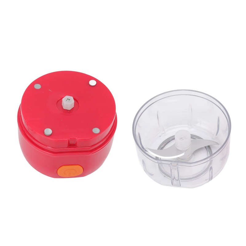 Garlic Chopper USB Charging Portable Red Double Blade 360 Degrees