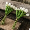 Tanvecle 20pcs White Artificial Tulip Flowers, Silk Fake Flowers 13"