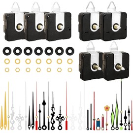 Juego de 7 piezas de reloj de cuarzo de alto par, mecanismo de repuesto con 10 pares diferentes de manecillas reloj para manualidades, reparación de relojes, piezas de reloj, longitud de eje de 12 mm