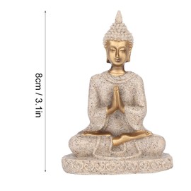 8cm/3.1in Meditating Seated Buddha Ornament Figurine,Zen Garden Buddha Statue Sculpture for Home,Garden,Patio,Deck,Porch Yard Art Decoration Gifts(A)