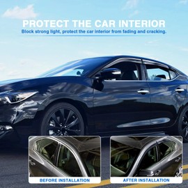 MotorFansClub 4PCS Window Visor Vent Fit for Nissan Maxima 4 Door 2016 2017 2018 2019 2020 2021 2022 2023 Window Deflectors Sun Rain Guard Smoke Color with Chrome Trim