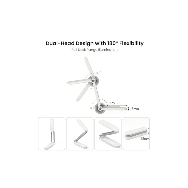 Portable Rechargeable LED Desk Lamp with 3 Brightness Levels