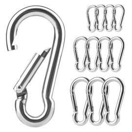 Go Pal GP05 Stainless Steel Spring Hooks, 1.6 inches (4 cm), Spring Snap, Multifunctional, Everyday Use, Keychain, Load Capacity: 70.6 lbs (36 kg), Set of 12, Silver