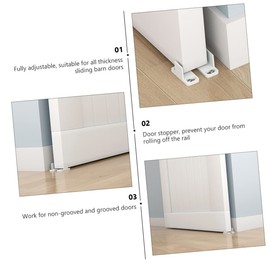 Operitacx 2sätze Barn Door Stopper Mit Hardwares Verhindert Das Ausschwingen Von Türen Praktische Bodenführungen Geräuschloses Öffnen Und Schließen Für Schiebetürsysteme Geeignet