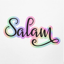 Holographic Decal Stickers of Salam Muslim Premium Waterproof Vinyl Decal Stickers for Laptop Phone Accessory Helmet Car Window Mug Tuber Cup Door Wall Decoration ANDVER302641bHO