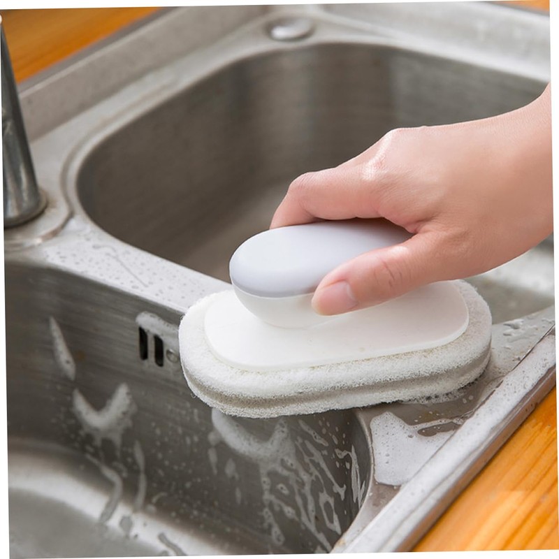 CIYODO 3pcs Dish Scrubber Multipurpose Cleaning Brush Handle Quick-Drying Sponge