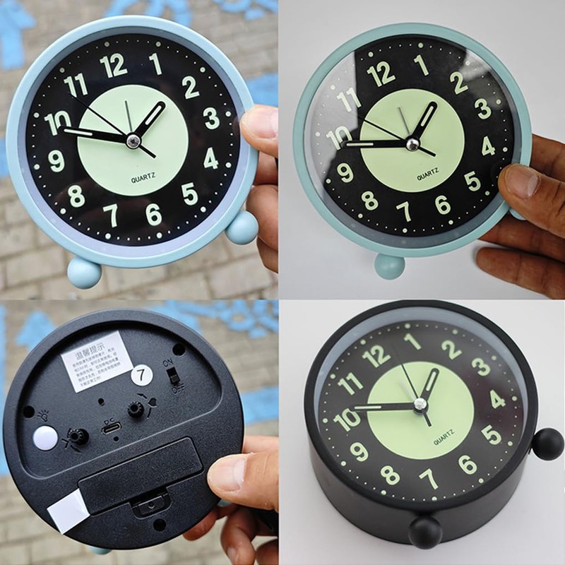 Table Clock Non Ticking Bedroom Clocks Silent Alarm Clocks Glow