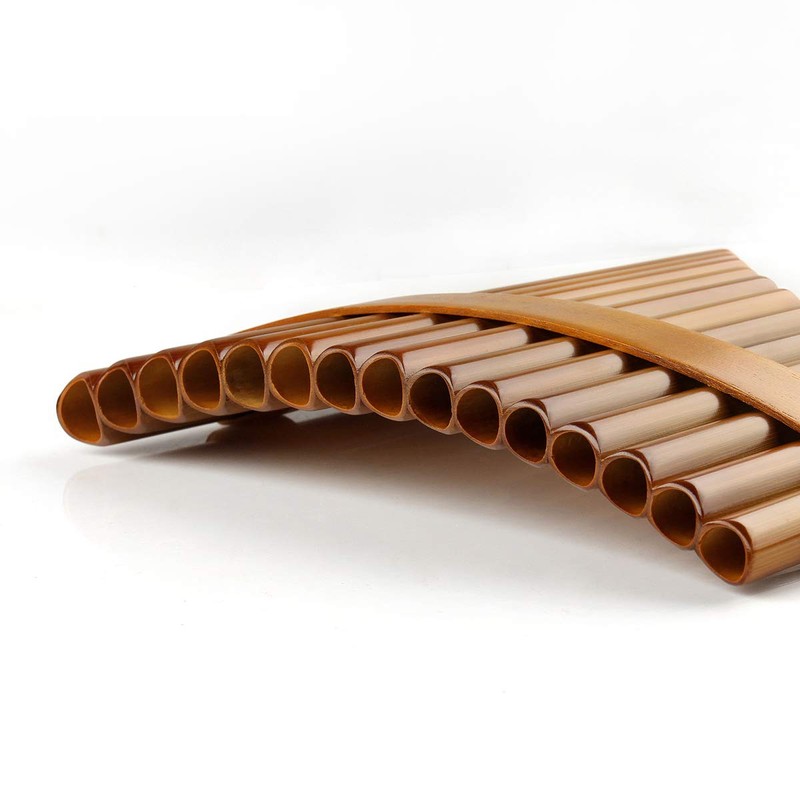 15 Pipes Brown Pan Flute G Key Chinese Traditional Musical