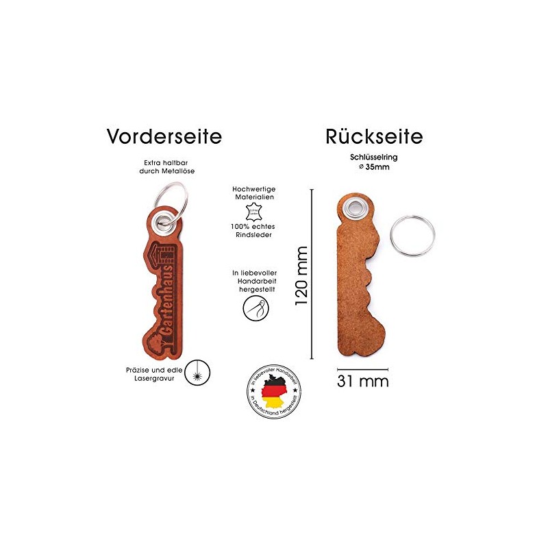 Samunshi® Leather Keyring with Engraving with Lettering Motifs Gifts Made
