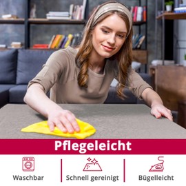 DecoHomeTextil Heimtextilmanufaktur Harmony Table Runner with Hemmed Edge Antique Pink Square 40 x 140 cm Easy Care