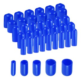 QUARKZMAN Pack of 100 Round Rubber Caps 3 mm 5 mm 6 mm 8 mm 9.5 mm Blue Vinyl Cover Screw Thread Protective Caps Assortment Set