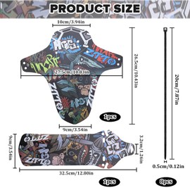 GIAK Mudguard MTB Mudguard Mountain Bike Bicycle Mudguard MTB Splash Guard for 26/27.5/29 Inch Front and Rear Compatible Mudguard Pack of 2 Bicycle Mud Guard (C)