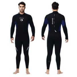 Owntop Wetsuit 5mm Neoprene Diving Suit for Womens - Thicken Full Wet Suit, Back Zip Long Sleeve UPF50+ Keep Warm Swimwear for Scuba Surfing Swimming Diving Snorkeling Water Sports, Black XL