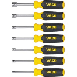 VACO VAC7071 7-Piece Metric Hex Nut-Driver Set, Hollow Shaft, Magnetic, Laser Etched Sizes 5-13 mm