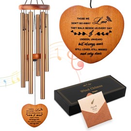 Sympathy Gifts for Loss of Loved One, Memorial Wind Chimes, Funeral Bereavement Gifts Baskets, Windchimes in Memory of a Loved One Mom Dad Husband Brother - Golden
