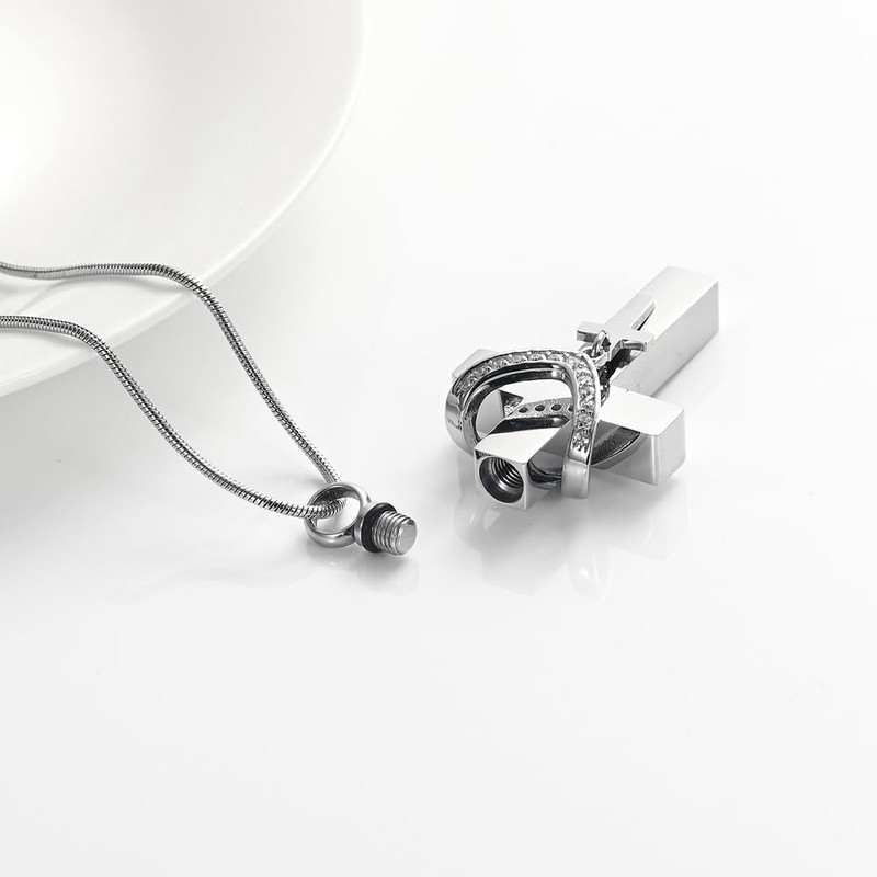 Minicremation Cremation Jewelry for Ashes Cross Urn Necklace for Women