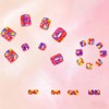 Rainbow Polka Dot Press on Toenails Short Square Fake Toe