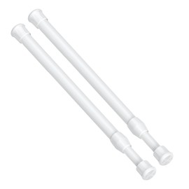 AIZESI 2PCS Small Tension Rod 12 to 20 inch white tension rod short tension rod spring tension rod kitchen curtain rod short curtain rod mini tension rods mini curtain rods cupboard rod
