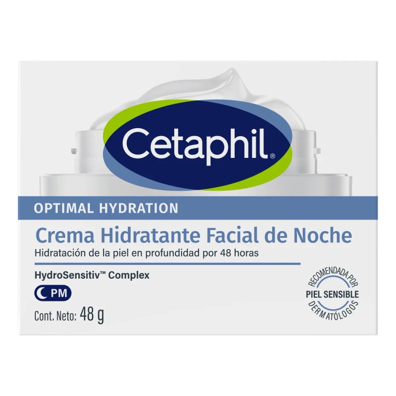 Cetaphil Optimal Hydration Crema Facial de Noche, Piel Seca y