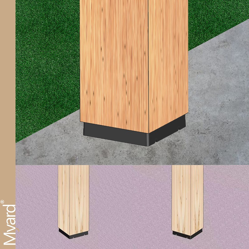 PBP Myard 4x4 Post Base Plate for Wood Post, Anti-UV