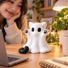 Mini Kitten Ghost Figurine for Halloween Decor – Cute Plastic