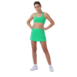Sportkind Girls & Women's Classic Tennis Hockey Golf Skort Skirt with Pockets & Inner Shorts Breathable UV Protection