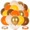 Whaline 100Pcs Fall Thanksgiving Balloons with Ribbons 12 Inch Yellow
