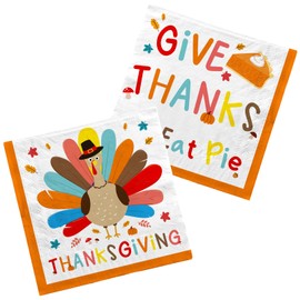 Turkey Thanksgiving Party Supplies - Complete Autumn-Themed Disposable Napkins - Thanksgiving Party Decorations (6.5X6.5 in, 3-Ply Disposable, 50-Pack)
