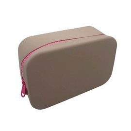 Portable Large Capacity Square Silicone Cosmetic Bag, Travel Waterproof Wash Bag Zipper Pouch Toiletry Bag