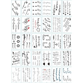 Tattoo lettering henna sticker, D set (30 types) / 타투 레터링 헤나 스티커, D세트(30종)